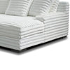 Ezo Chaise Lounge White Polyester Corduroy 3 Accent Pillows 67 Inch BM329911