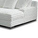 Ezo Chaise Lounge White Polyester Corduroy 3 Accent Pillows 67 Inch BM329911