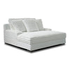 Ezo Chaise Lounge, White Polyester Corduroy, 3 Accent Pillows, 67 Inch