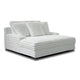 Ezo Chaise Lounge, White Polyester Corduroy, 3 Accent Pillows, 67 Inch