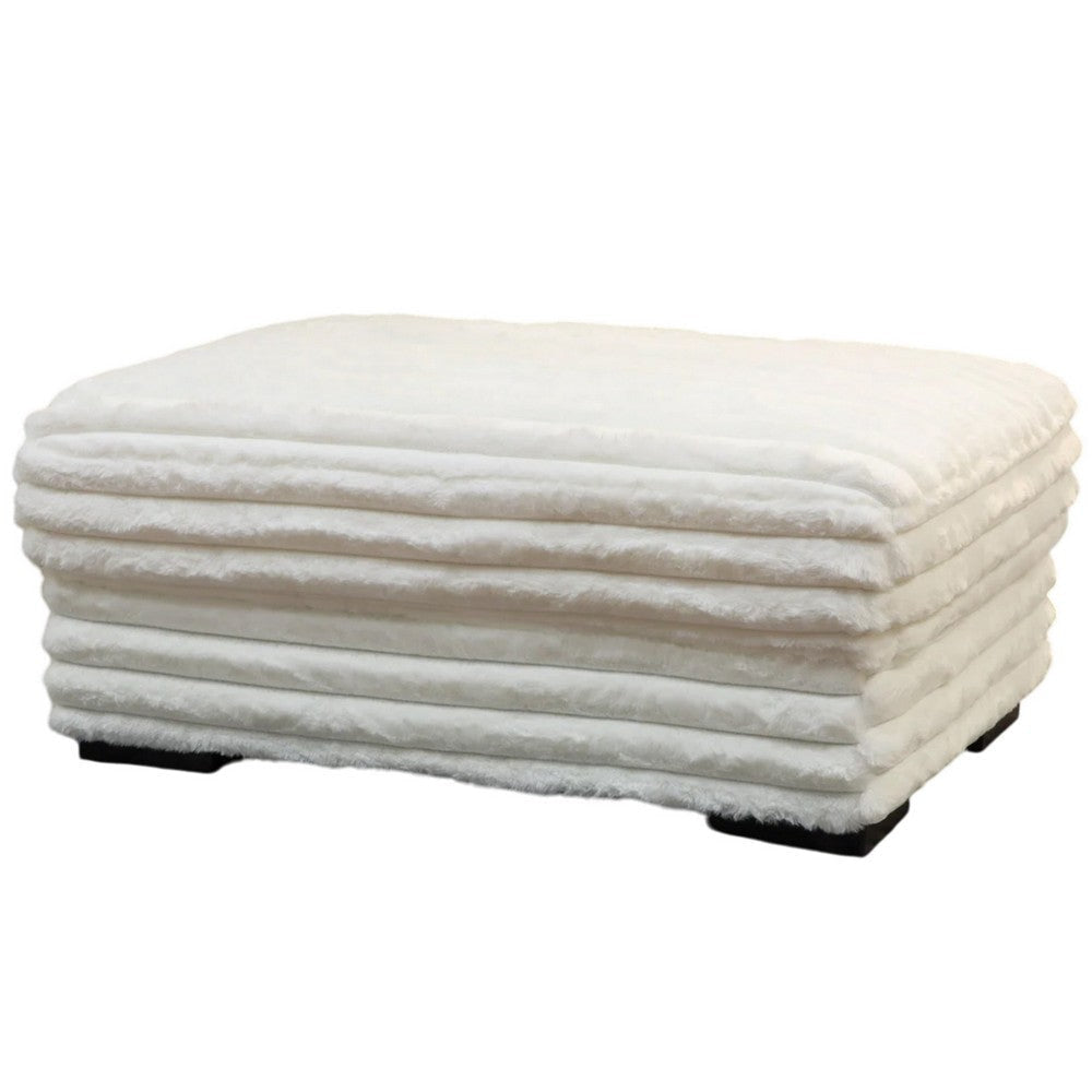 Ezo Ottoman Soft Dark Gray Polyester Corduroy Cushioning 41 Inch BM329912