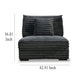 Ezo Armless Accent Chair Dark Gray Polyester Corduroy Soft Cushioned BM329914