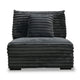 Ezo Armless Accent Chair, Dark Gray Polyester Corduroy, Soft Cushioned