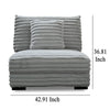 Ezo Armless Accent Chair Gray Polyester Corduroy Soft Cushioned BM329915