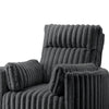 Ezo Swivel Accent Chair Channel Dark Gray Polyester Corduroy 2 Pillow BM329917
