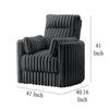 Ezo Swivel Accent Chair Channel Dark Gray Polyester Corduroy 2 Pillow BM329917
