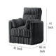 Ezo Swivel Accent Chair Channel Dark Gray Polyester Corduroy 2 Pillow BM329917