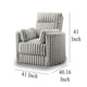 Ezo Swivel Accent Chair Channel Gray Polyester Corduroy 2 Pillows BM329918