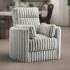 Ezo Swivel Accent Chair, Channel Gray Polyester Corduroy, 2 Pillows