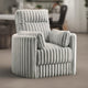 Ezo Swivel Accent Chair, Channel Gray Polyester Corduroy, 2 Pillows