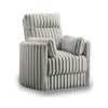 Ezo Swivel Accent Chair, Channel Gray Polyester Corduroy, 2 Pillows