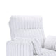 Ezo Swivel Accent Chair Channel White Polyester Corduroy 2 Pillows BM329919
