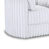 Ezo Swivel Accent Chair Channel White Polyester Corduroy 2 Pillows BM329919