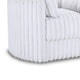 Ezo Swivel Accent Chair Channel White Polyester Corduroy 2 Pillows BM329919
