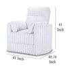 Ezo Swivel Accent Chair Channel White Polyester Corduroy 2 Pillows BM329919
