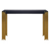 Theo Console Table Gold Metal Legs Retro Black Wood Frame 48 Inch BM329922