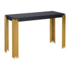 Theo Console Table, Gold Metal Legs, Retro Black Wood Frame 48 Inch