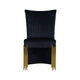 Theo Dining Chair Set of 2 Retro Midnight Black Velvet Gold Metal BM329923
