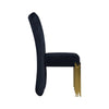 Theo Dining Chair Set of 2 Retro Midnight Black Velvet Gold Metal BM329923