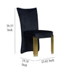 Theo Dining Chair Set of 2 Retro Midnight Black Velvet Gold Metal BM329923