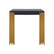 Theo Side End Table Retro Gold Metal Legs Black Wood Square 25 Inch BM329925