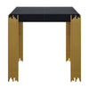 Theo Side End Table Retro Gold Metal Legs Black Wood Square 25 Inch BM329925