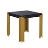 Theo Side End Table Retro Gold Metal Legs Black Wood Square 25 Inch BM329925