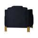 Theo Accent Chair Black Velvet Blue LED Lights Gold Metal Legs BM329926