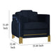 Theo Accent Chair Black Velvet Blue LED Lights Gold Metal Legs BM329926