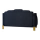 Theo Loveseat Black Velvet Blue LED Lights Gold Metal Legs 59 Inch BM329927