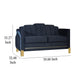 Theo Loveseat Black Velvet Blue LED Lights Gold Metal Legs 59 Inch BM329927