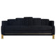 Theo Sofa Black Velvet Blue LED Lights Gold Metal Legs 83 Inch BM329928
