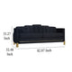 Theo Sofa Black Velvet Blue LED Lights Gold Metal Legs 83 Inch BM329928