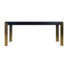 Theo Dining Table Gold Metal Legs Retro Black Wood Frame 72 Inch BM329930