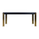 Theo Dining Table Gold Metal Legs Retro Black Wood Frame 72 Inch BM329930