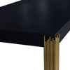 Theo Dining Table Gold Metal Legs Retro Black Wood Frame 72 Inch BM329930