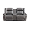 Viann Dual Manual Recliner Loveseat Cupholder Console Gray 76 Inch BM329931