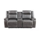 Viann Dual Manual Recliner Loveseat Cupholder Console Gray 76 Inch BM329931