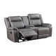 Viann Dual Manual Recliner Loveseat Cupholder Console Gray 76 Inch BM329931