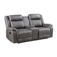 Viann Dual Manual Recliner Loveseat Cupholder Console Gray 76 Inch BM329931