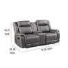 Viann Dual Manual Recliner Loveseat Cupholder Console Gray 76 Inch BM329931