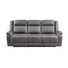 Viann Manual Reclining Sofa Gray Polyester Pillow Top Arms 85 Inch BM329933