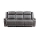 Viann Manual Reclining Sofa Gray Polyester Pillow Top Arms 85 Inch BM329933