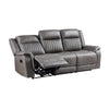 Viann Manual Reclining Sofa Gray Polyester Pillow Top Arms 85 Inch BM329933