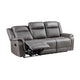 Viann Manual Reclining Sofa Gray Polyester Pillow Top Arms 85 Inch BM329933