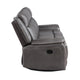Viann Manual Reclining Sofa Gray Polyester Pillow Top Arms 85 Inch BM329933