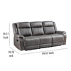 Viann Manual Reclining Sofa Gray Polyester Pillow Top Arms 85 Inch BM329933
