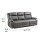 Viann Manual Reclining Sofa Gray Polyester Pillow Top Arms 85 Inch BM329933