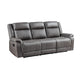 Viann Manual Reclining Sofa, Gray Polyester, Pillow Top Arms, 85 Inch