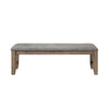 Harris Dining Bench Gray Fabric Brown Solid Rubberwood 60 Inch BM329934